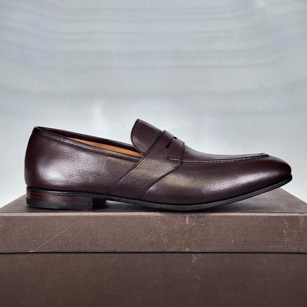 Paul Stuart Loafers Mens Size 9.5 Dark Brown Chicago Leather Penny Shoes Italy